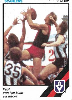 1984 Scanlens VFL #83 Paul Van Der Haar Front